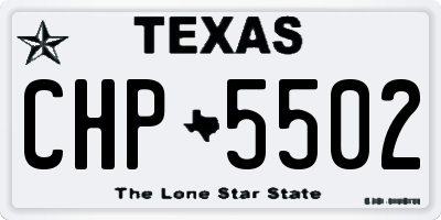 TX license plate CHP5502