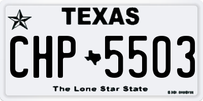 TX license plate CHP5503