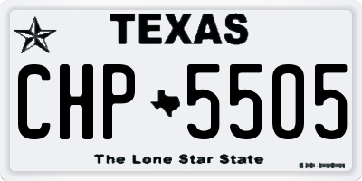 TX license plate CHP5505