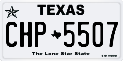 TX license plate CHP5507