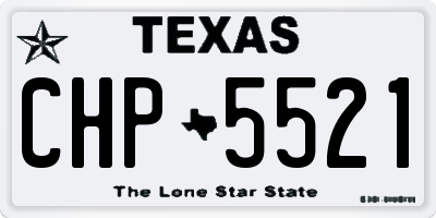 TX license plate CHP5521