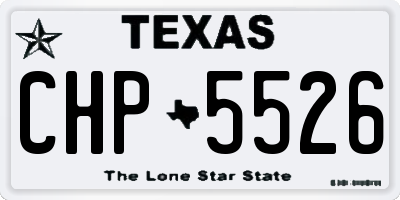 TX license plate CHP5526