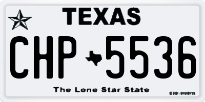 TX license plate CHP5536