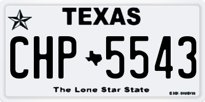 TX license plate CHP5543
