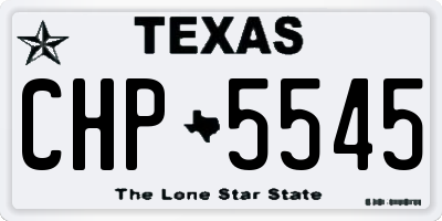 TX license plate CHP5545