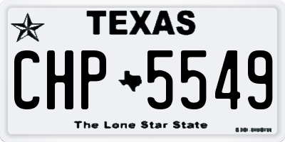 TX license plate CHP5549