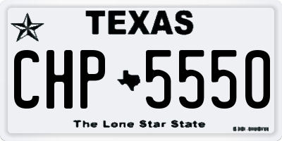 TX license plate CHP5550