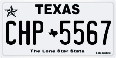 TX license plate CHP5567
