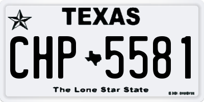 TX license plate CHP5581