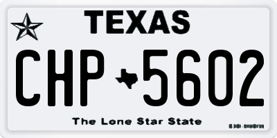 TX license plate CHP5602