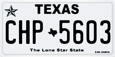 TX license plate CHP5603