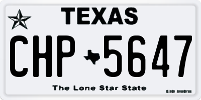 TX license plate CHP5647