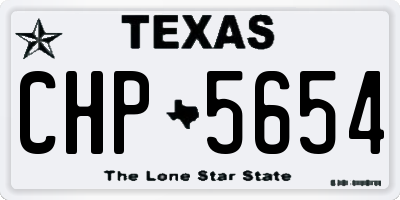TX license plate CHP5654