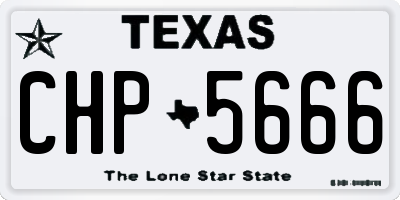 TX license plate CHP5666
