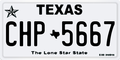 TX license plate CHP5667