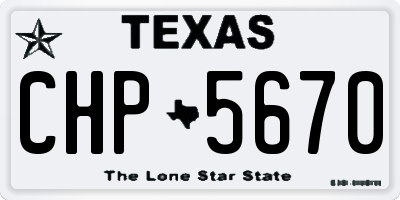 TX license plate CHP5670