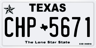 TX license plate CHP5671