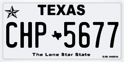 TX license plate CHP5677