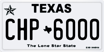 TX license plate CHP6000