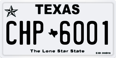 TX license plate CHP6001