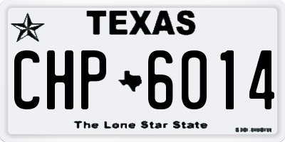 TX license plate CHP6014
