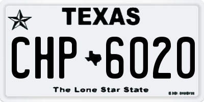 TX license plate CHP6020