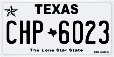 TX license plate CHP6023