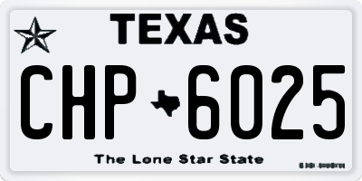 TX license plate CHP6025