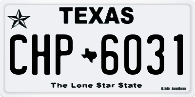 TX license plate CHP6031