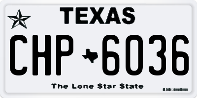 TX license plate CHP6036