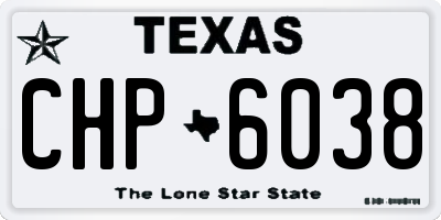 TX license plate CHP6038