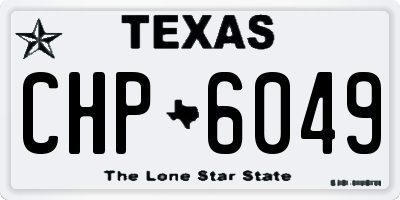 TX license plate CHP6049