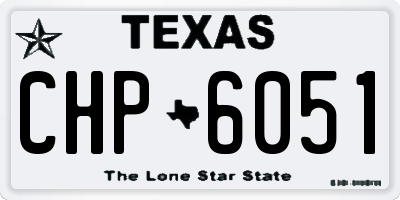 TX license plate CHP6051
