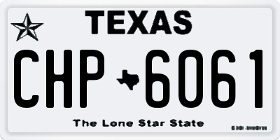 TX license plate CHP6061