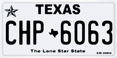 TX license plate CHP6063