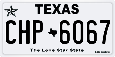 TX license plate CHP6067