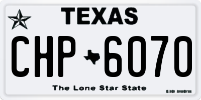 TX license plate CHP6070