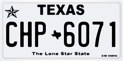 TX license plate CHP6071
