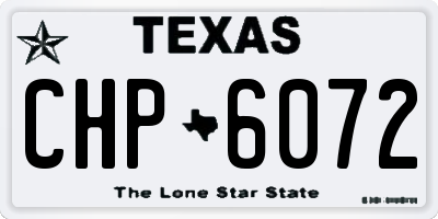 TX license plate CHP6072