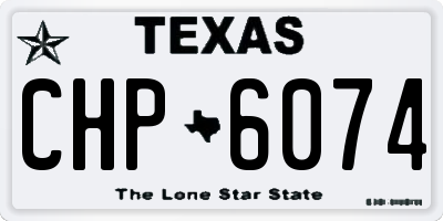 TX license plate CHP6074