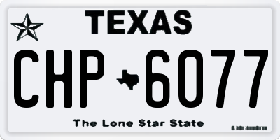 TX license plate CHP6077