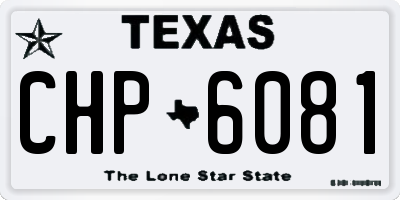TX license plate CHP6081
