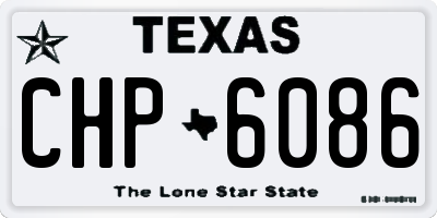 TX license plate CHP6086