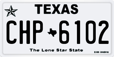 TX license plate CHP6102