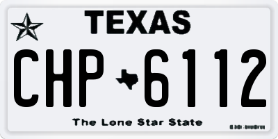 TX license plate CHP6112