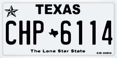 TX license plate CHP6114