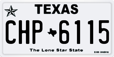 TX license plate CHP6115