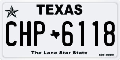 TX license plate CHP6118