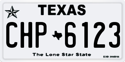 TX license plate CHP6123