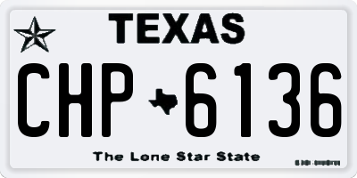 TX license plate CHP6136